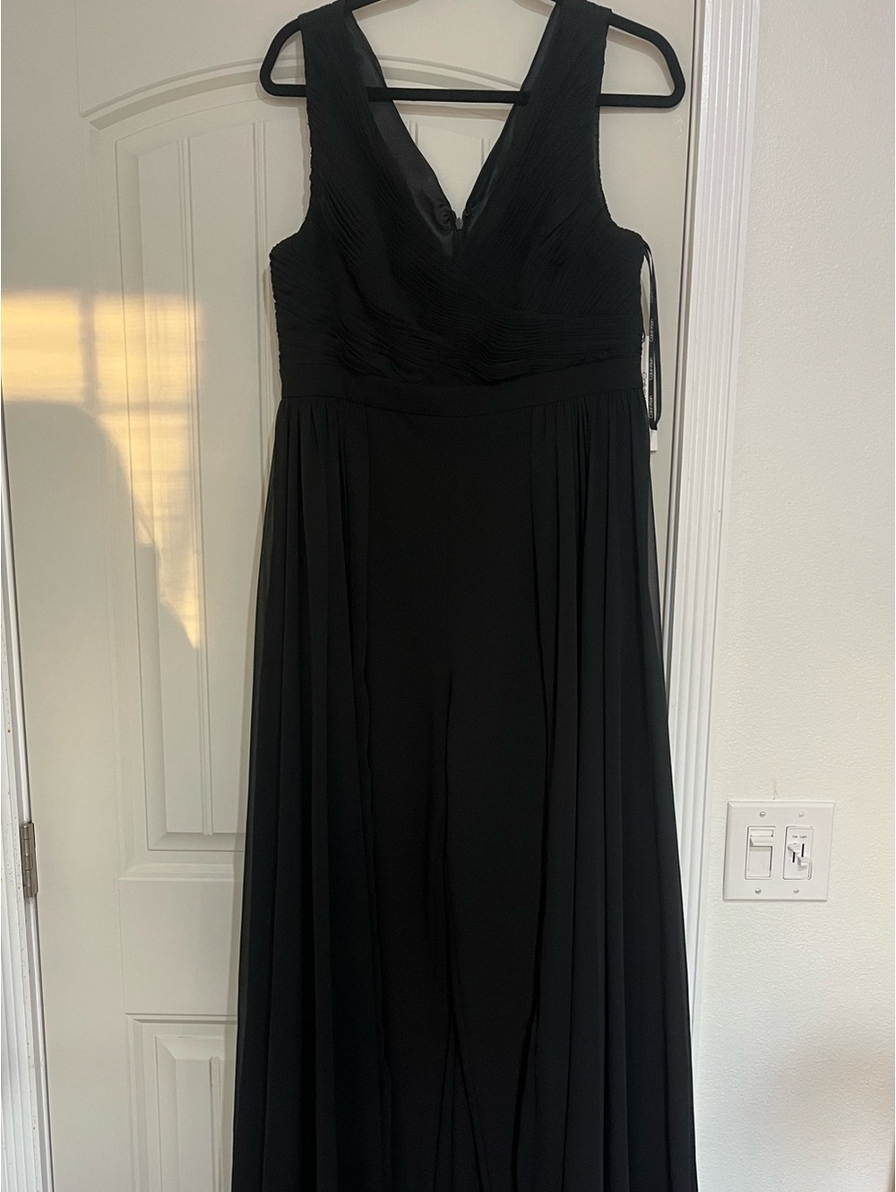 Calvin Klein Black Sleeveless V-Neck Maxi walk through jumpsuit Dress